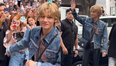 BTS's V at the Inauguration of CELINE store in Tokyo, Japan!