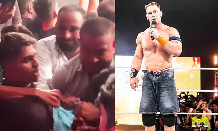 Fans got into a fight to take John Cena's shirt!